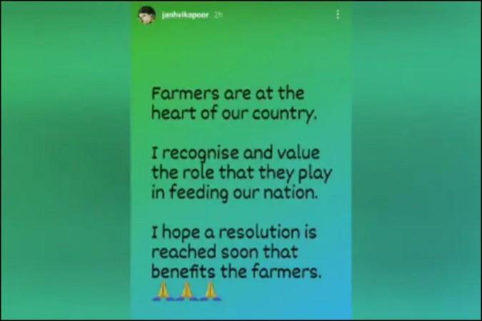 Jhanvi Kapoor on farmer's bill