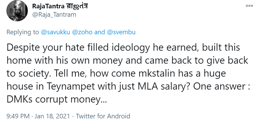 Sridhar Vembu Twitter attack