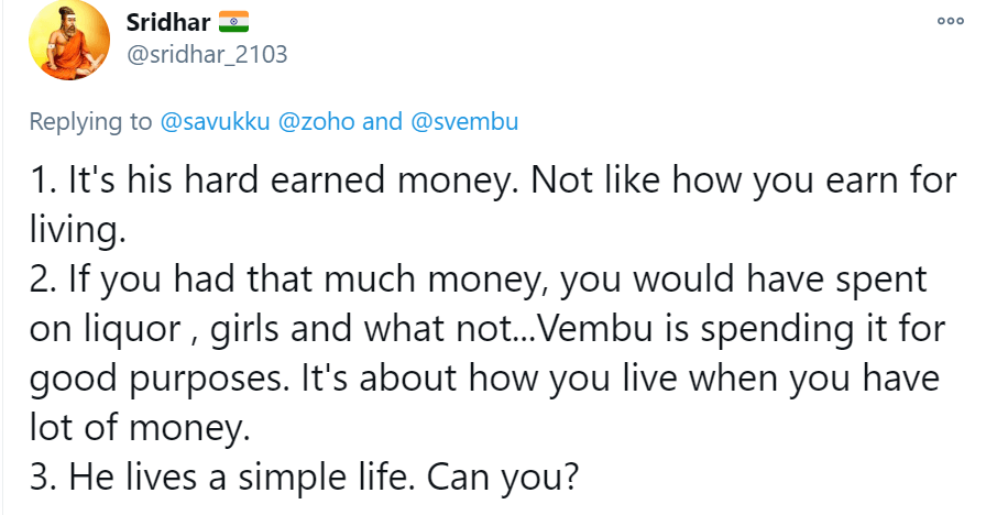 Sridhar Vembu Twitter attack