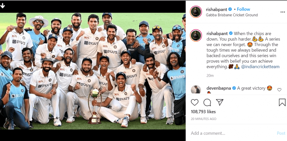 Rishabh Pant Instagram