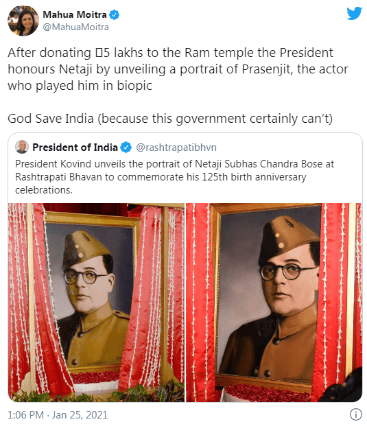 Netaji portrait confusion
