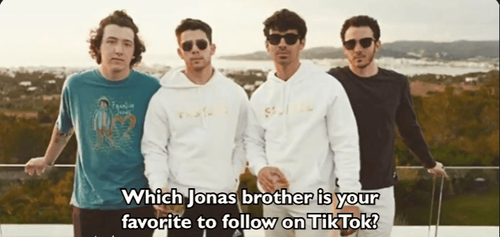 Which Jonas brother does she follow on Tik Tok