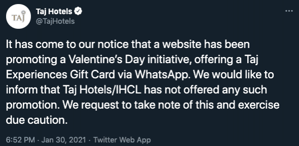 Fact check: Truth behind Taj Valentine's Day offer of one week free stay