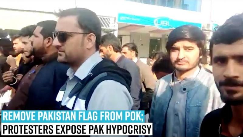 Remove Pakistan flag from PoK; Protesters expose PAK hypocrisy