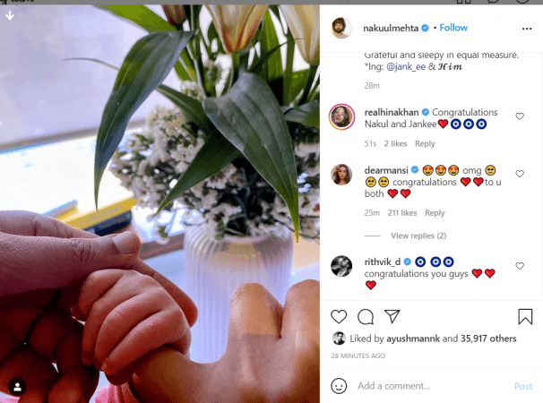 Nakuul Mehta and Jankee Parekh become proud parents of a baby boy ...