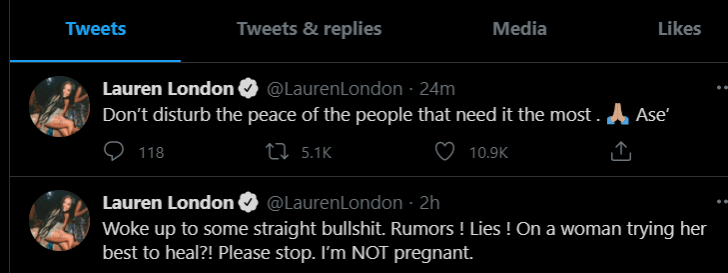 Lauren london Tweet
