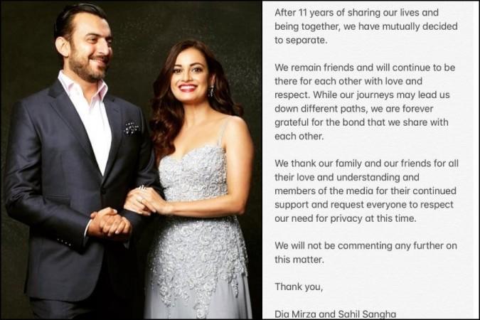 Dia Mirza announces separation with Sahil Sangha