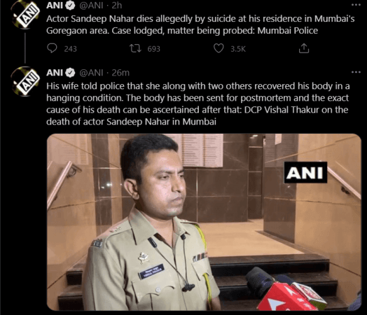Sushant Singh Rajput's 'M S Dhoni' co-star Sandeep Nahar dies by suicide; shares a note on Facebook