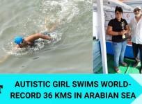 Autistic girl swims