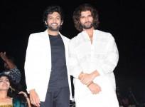 Naveen Polishetty and Vijay Deverakonda at Jathi Rathnalu pre-release event