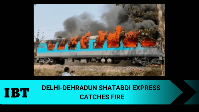 train catches fire