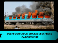 train catches fire