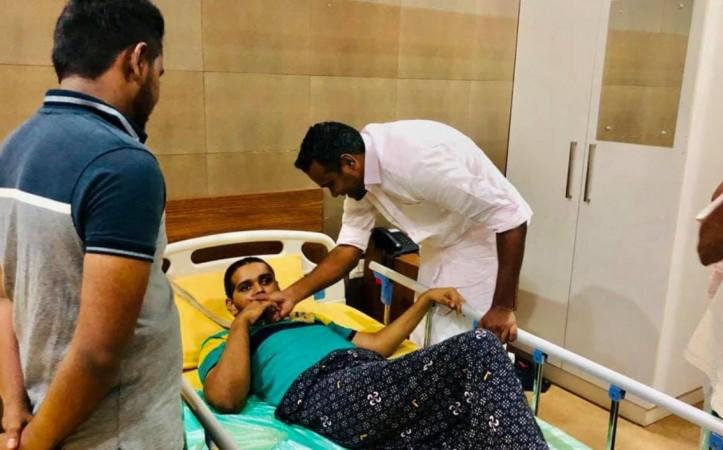 Congress candidate Firoz visiting a patient without a mask politicians without mask