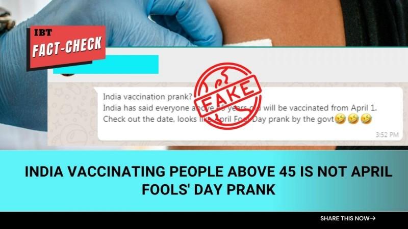 Fact-check: India to vaccinate everyone above 45 from April 1; not fool's day prank