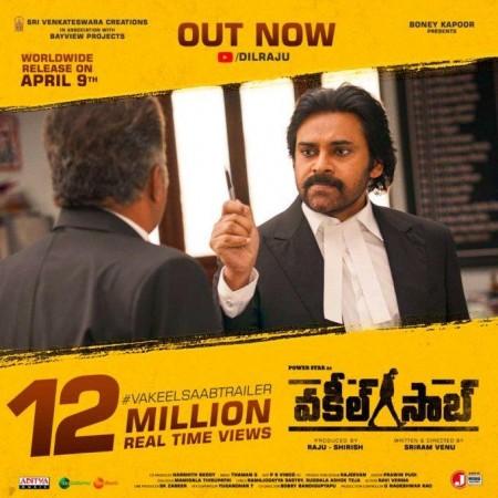 Pawan Kalyan's upcoming movie Vakeel Saab trailer out Vakeel Saab Trailer Milestones