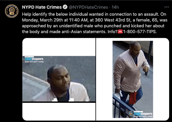 Anti-Asia statements: New York Police department launches manhunt for man [details]