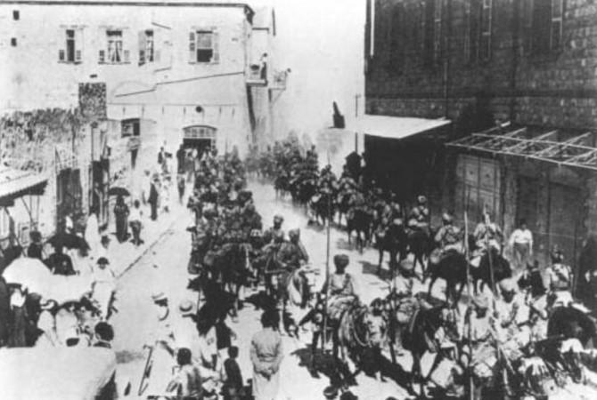 Mysore Lancers entering Haifa Mysore Lancers