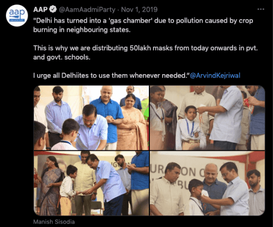 Fact check: 2019 pic of maskless Kejriwal helping kid wear face mask goes viral
