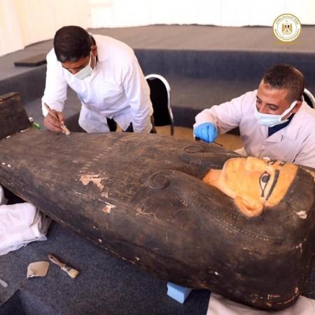 One of the over 100 sarcophagi unearthed at Saqqara, Egypt Egypt