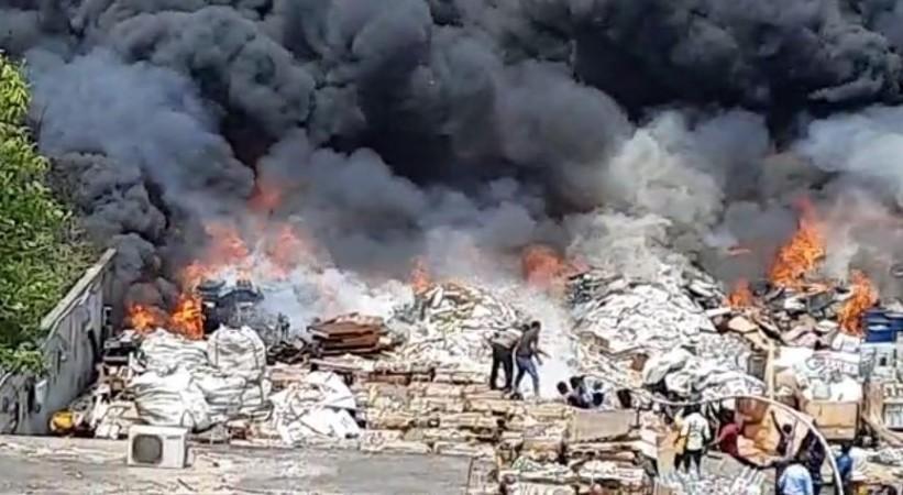 Fire at scrapyard leads to panic in Andhra SEZ