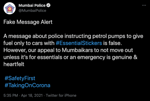 Fact check: Mumbai Police debunks rumours about no fuel for cars without essential stickers