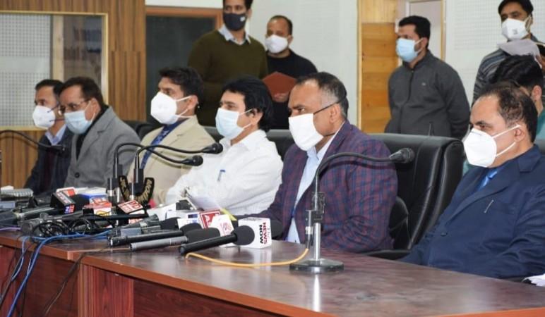Divisional Commissioner Kashmir Pandurang K Pole giving details about steps taken to check spread Coronavirus Divisional Commissioner Kashmir Pandurang K Pole giving details about steps taken to check spread Coronavirus
