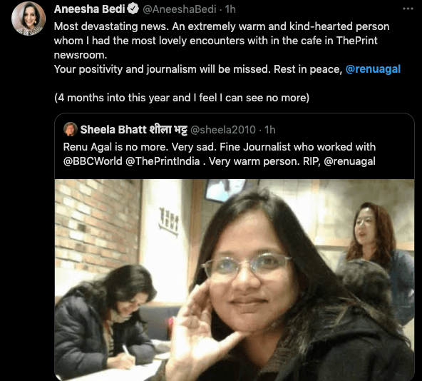 Indian journalist Renu Agal passes away