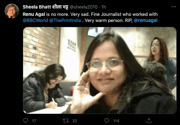 Indian journalist Renu Agal passes away