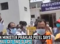 Union Minister Prahlad Patel arguing with angry kin over medical oxygen
