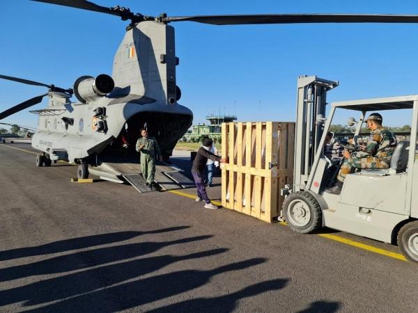 Equipment being dispatched to Ladakh in Air Force chopper