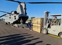 Equipment being dispatched to Ladakh in Air Force chopper