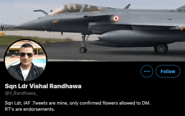 Sqn Ldr Vishal Randhawa