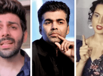 Kartik Aaryan, Karan Johar, Kangana Ranaut