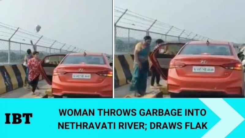 Mangaluru woman throws garbage into Nethravati river; booked under DMA, car seized [details]