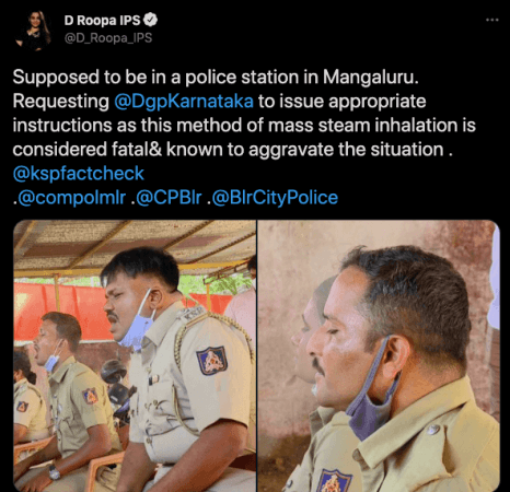 COVID quackery infiltrates Karnataka Police Force; uses steam inhalation to prevent infection