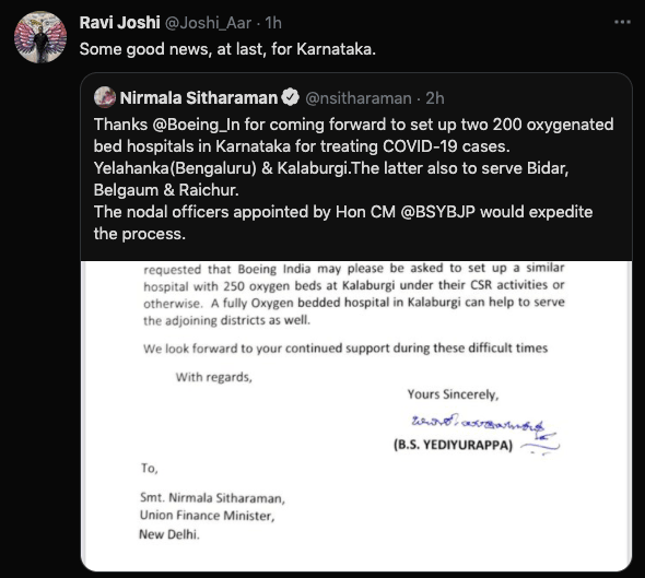 Karnataka to get two 200 oxygenated bed hospitals from Boeing for COVID patients [details]