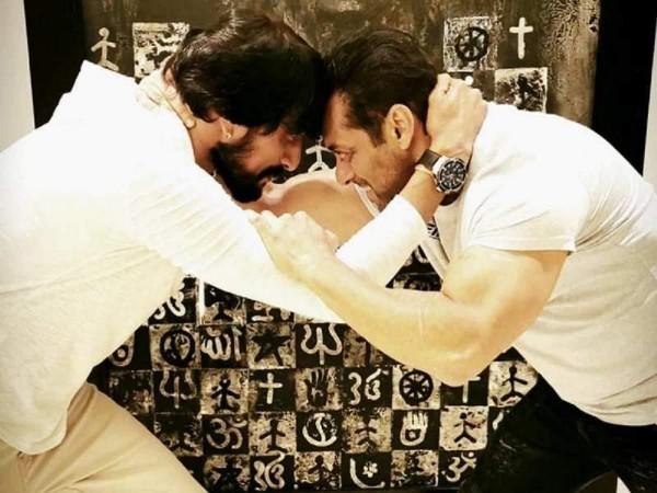 Sudeep and Salman Khan. Sudeep and Salman Khan