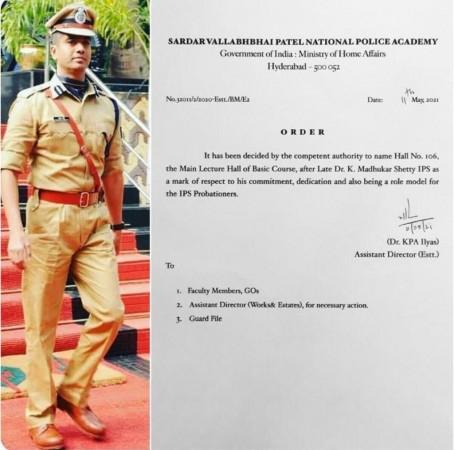 National Police Academy lecture hall named after Madhukar Shetty — a tribute to IPS legend