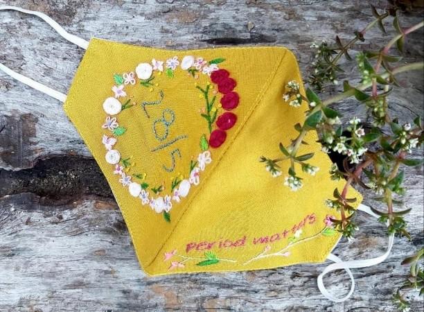 A mask designed by Jennifer Veyie, a Professor in Kohima as a conversation starter to highlight the period cycle