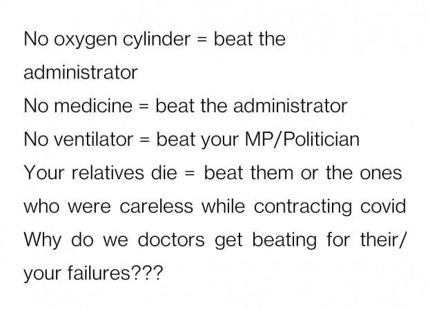 A post shared by Karnataka residents doctors association on social media A post shared by Karnataka residents doctors association on social media
