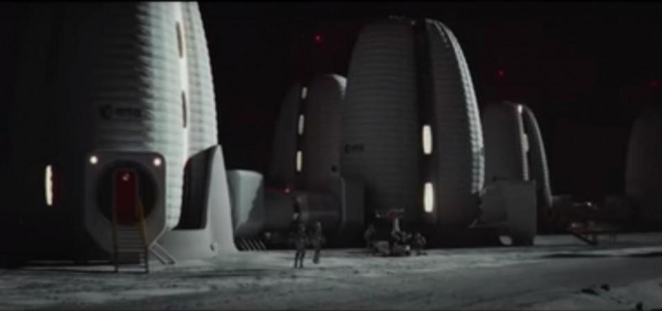 Hypothetical lunar base on the moon lunar base
