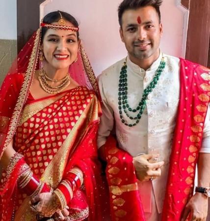 Mayur and Purnima on their wedding day Mayur and Purnima on their wedding day