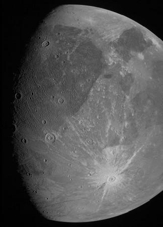 This image of Ganymede was obtained by the JunoCam imager during Juno's June 7, 2021, flyby of the icy moon. Image of Ganymede