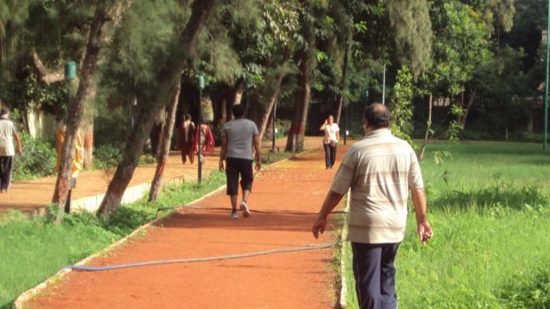 Jogging in park