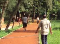 Jogging in park