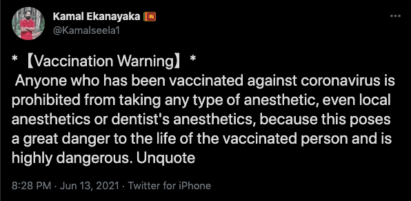 Fact check: No, anaesthetics won't kill vaccinated people; false claim causing panic [truth here]