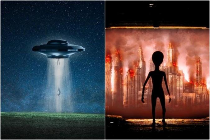 Representational Image of UFO and alien alien abduction