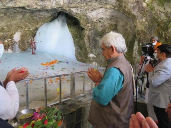 Manoj Sinha at Amarnath Yatra