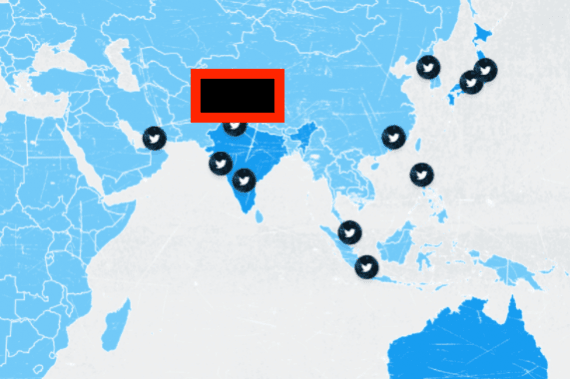 Twitter shows wrong India map