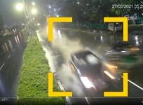 A video grab from the cctv footage released by Cyberabad Traffic Police